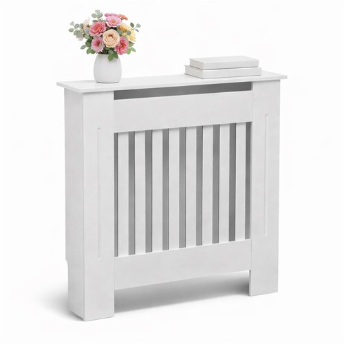 White wooden slatted grill - white,